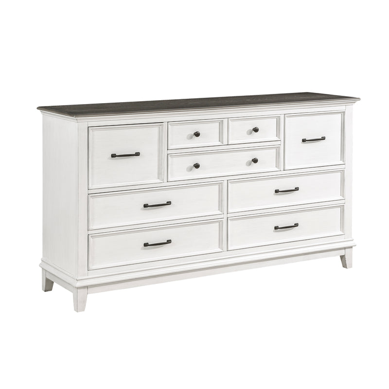 Home Elegance Chesterton Brown White Dresser And Mirror