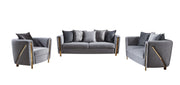 Galaxy Home Chanelle Gray 3pc Living Room Set