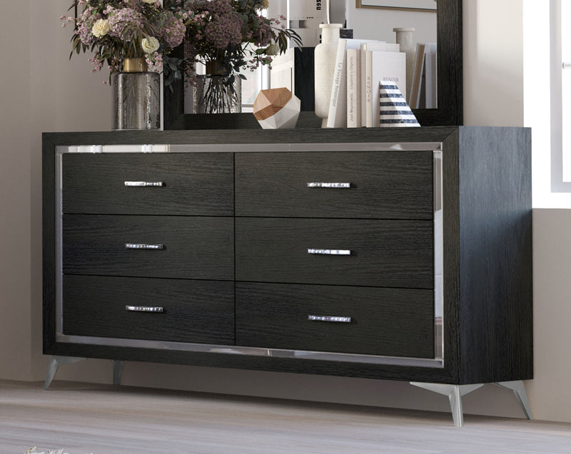 New Classic Furniture Huxley Gray Dresser and Mirror