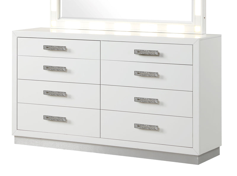 Galaxy Home Coco Milky White Dresser and Mirror