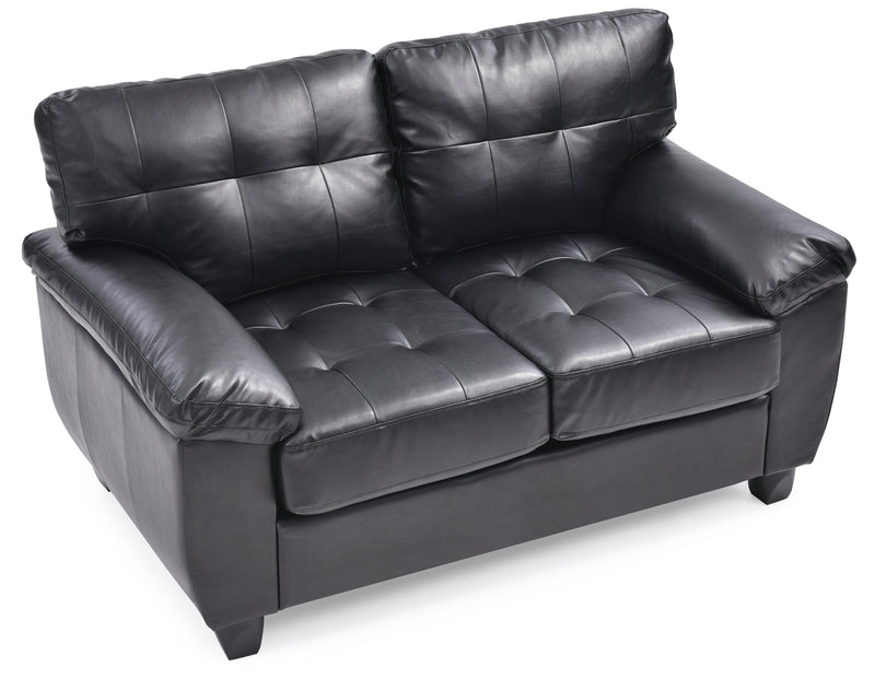 Glory Furniture Gallant Black Faux Leather Loveseat
