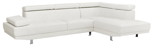 Glory Furniture Riveredge White Faux Leather Sectional