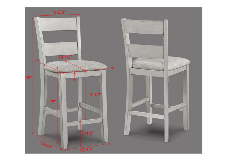 Crown Mark Lester Drift Wood 5pc Counter Height Table Set