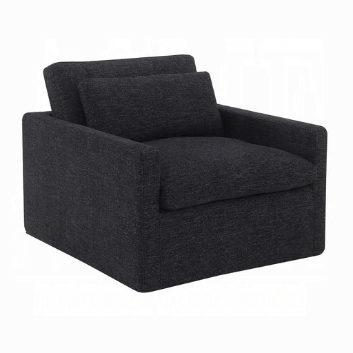Acme Furniture Frederick Dark Gray Swivel Chair with Pillow