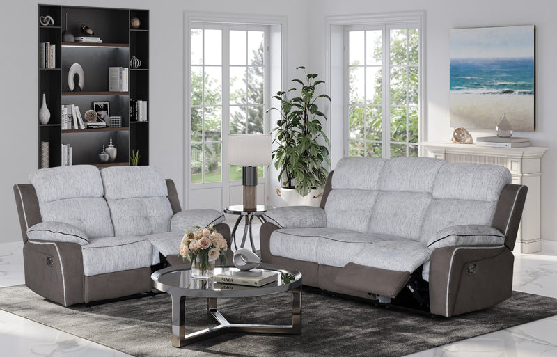 Global Furniture U5050 Grey Reclining Loveseat