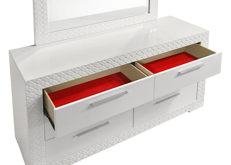 Galaxy Home Blanca White 6 Drawer Dresser