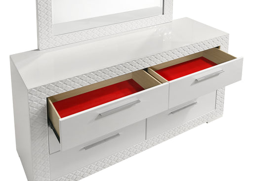 Galaxy Home Blanca White 6 Drawer Dresser