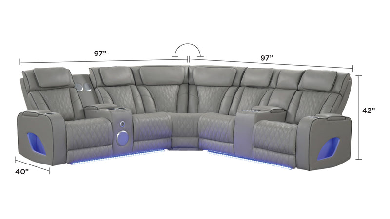 Galaxy Home Fortuner Black Sectional