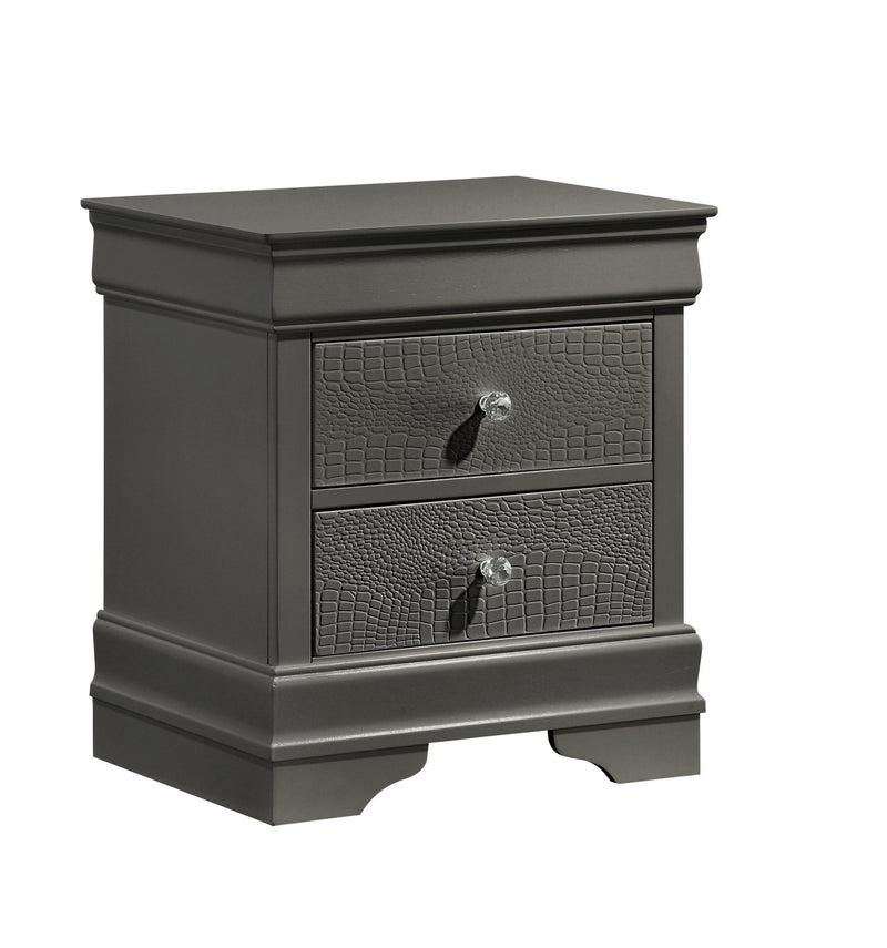 Galaxy Home Blaze Gray 2 Drawer Nightstand