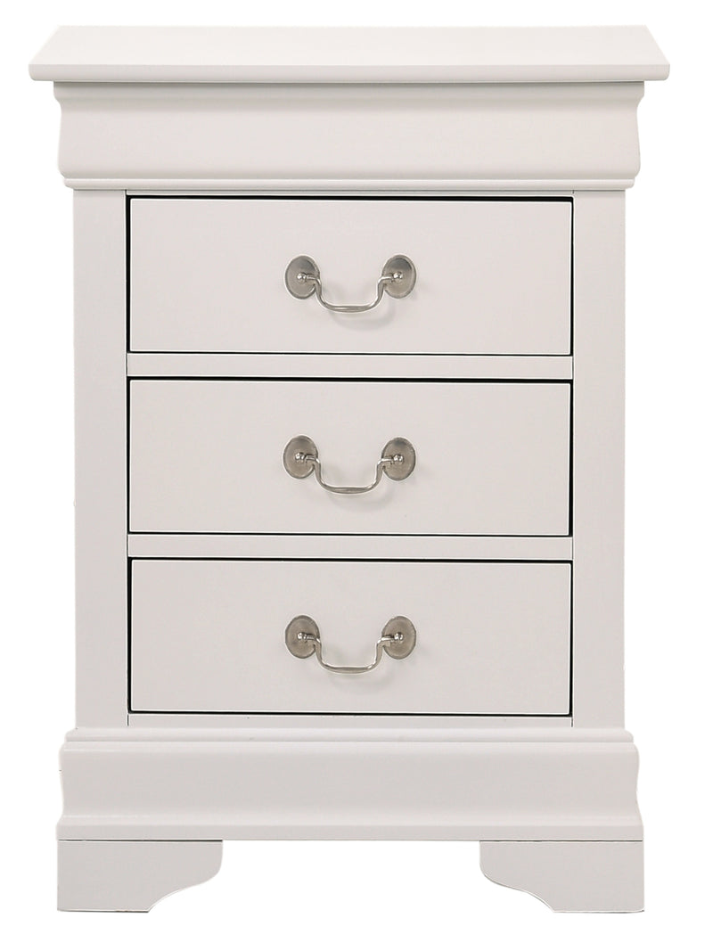 Glory Furniture Louis Phillipe Pink 3 Drawers Nightstand