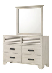 Crown Mark Sarter White Dresser and Mirror