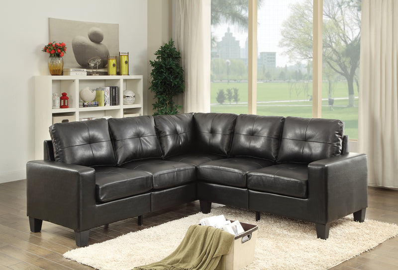 Glory Furniture Newbury Dark Brown Faux Leather Sectional