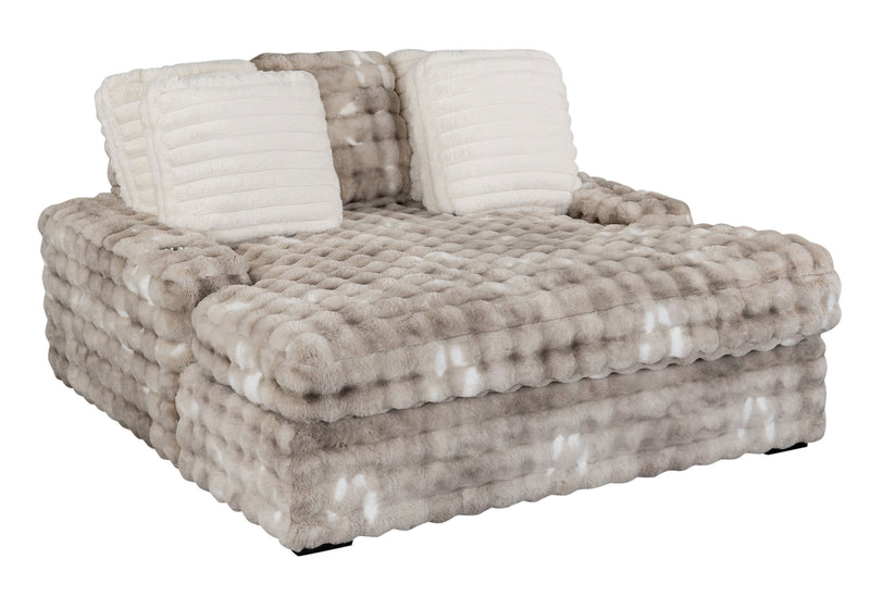 Global Furniture U8292 Grey Lounger Sofa with USB