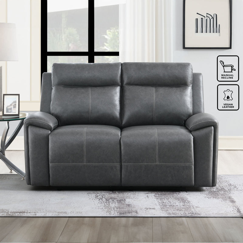 Steve Silver Gaston Gray Manual Loveseat