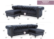 Glory Furniture Nola Pink Velvet Reversible Sectional