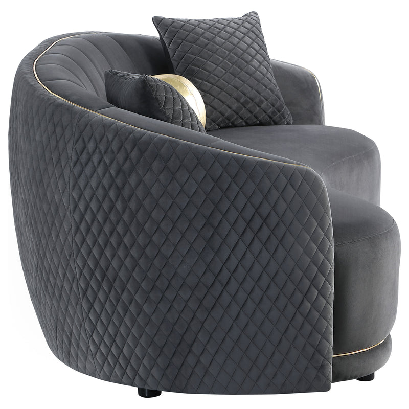 Coaster Furniture Brookside Dark Grey Velvet 2pc Living Room Set