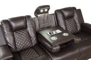 Galaxy Home Benz Black LED Power Reclining Sofa