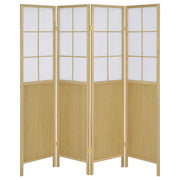 Coaster Furniture Edwards Natural Beige 4 Panel Room Divider Folding Shoji Screen