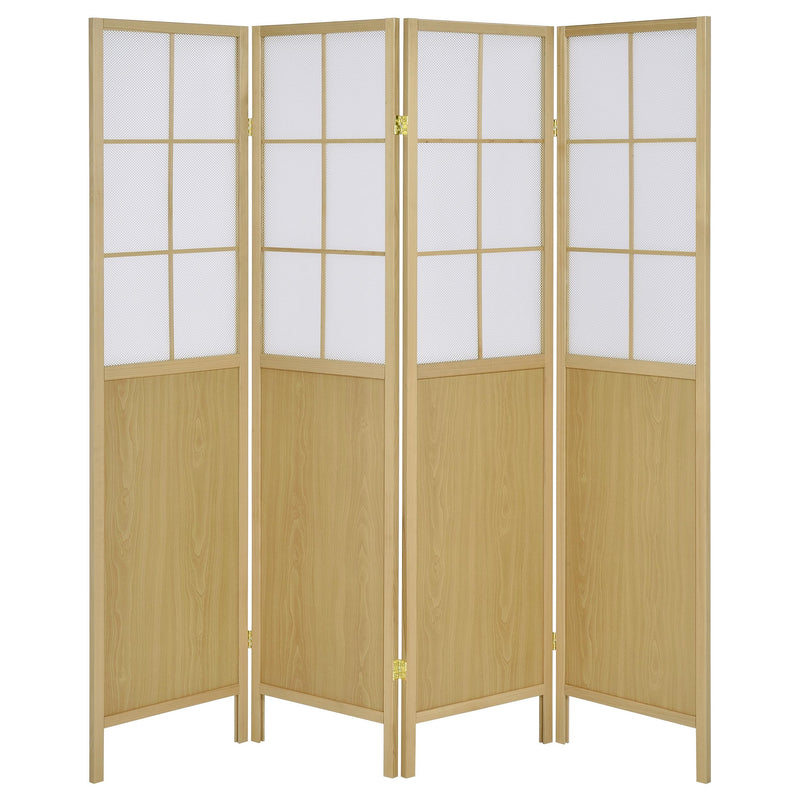 Coaster Furniture Edwards Natural Beige 4 Panel Room Divider Folding Shoji Screen