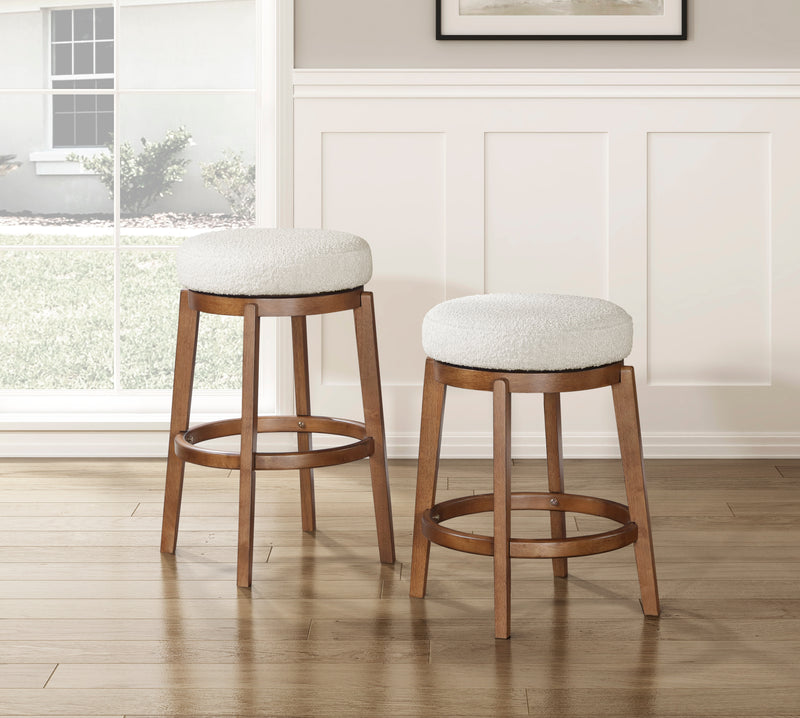 Home Elegance Lily White Swivel Counter Height Stool