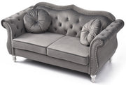 Glory Furniture Hollywood Ivory Velvet Fabric Loveseat