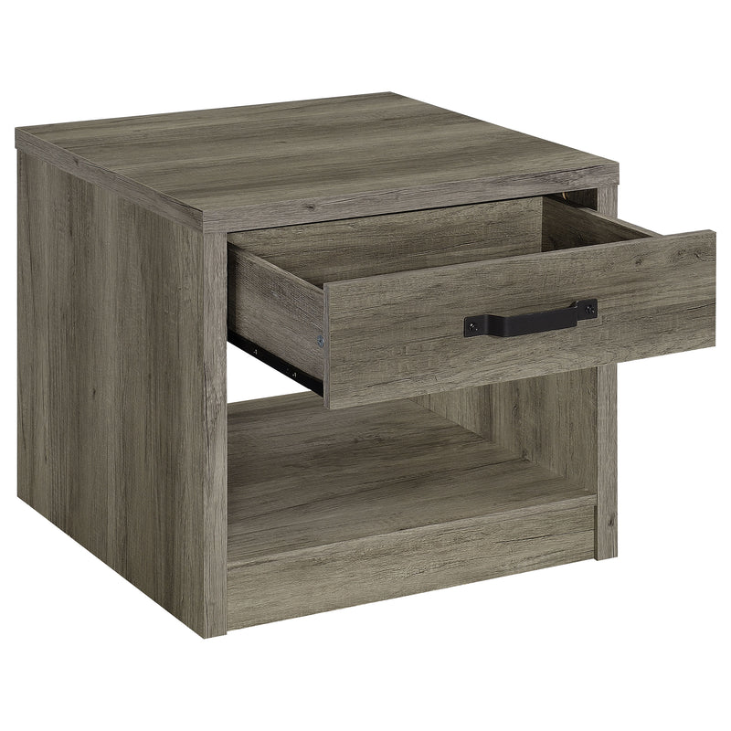 Coaster Furniture Felix Grey Driftwood 1 Drawer End Table