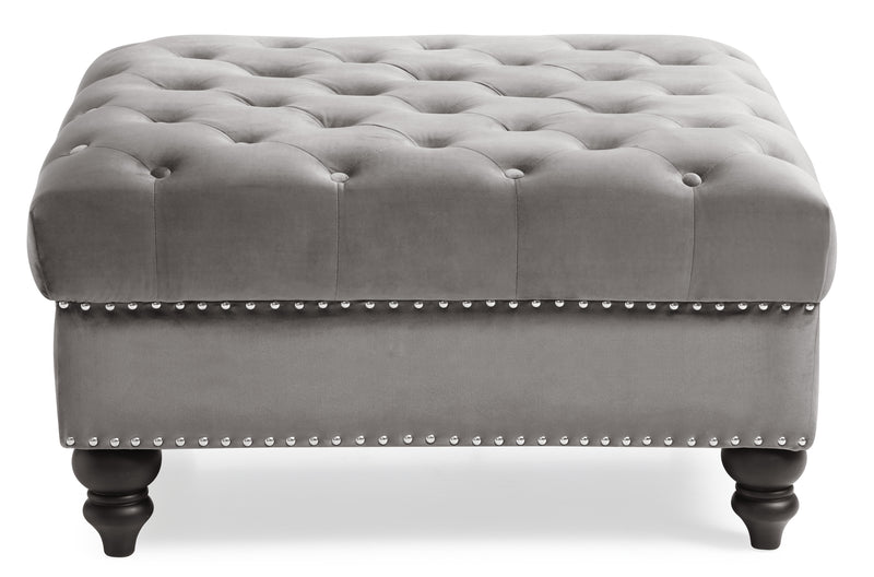 Glory Furniture Nola Pink Velvet Ottoman