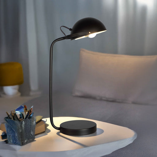 2 Crown Mark Matte Black Table Lamp