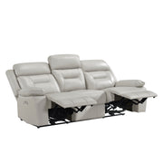Home Elegance Laconia Gray Power Double Reclining Sofa