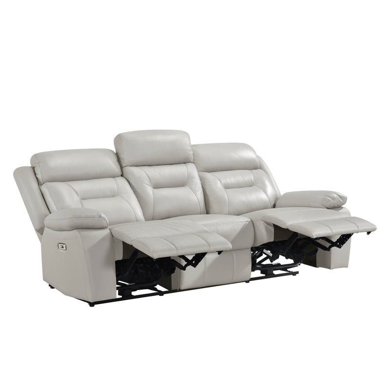 Home Elegance Laconia Gray Power Double Reclining Sofa