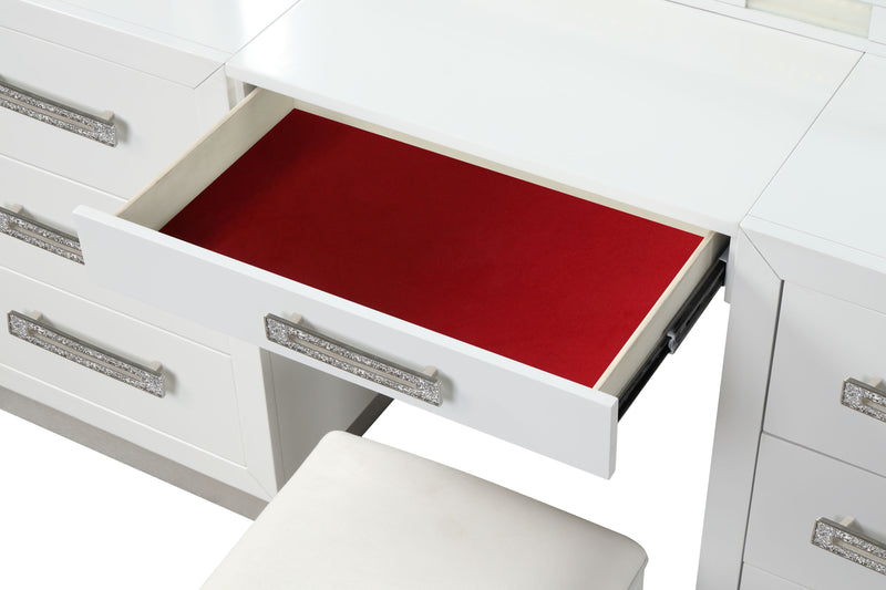 Galaxy Home Coco Milky White Wood Vanity Set