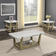 Steve Silver Perth White 3pc Coffee Table Set