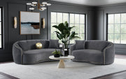 Coaster Furniture Brookside Dark Grey Velvet 2pc Living Room Set
