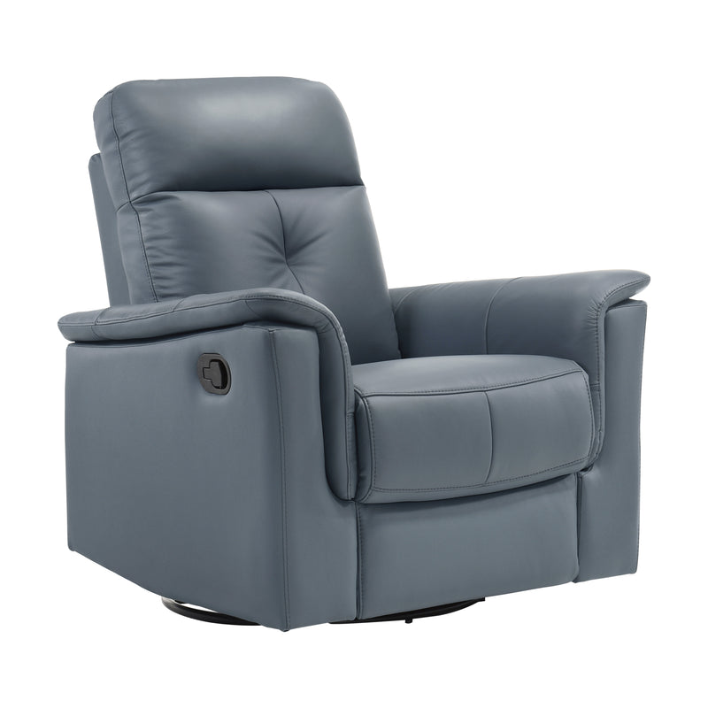 Home Elegance Bristow Blue Gray Swivel Glider Reclining Chair