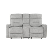 Home Elegance Lyndon Gray Double Reclining Love Seat with Console