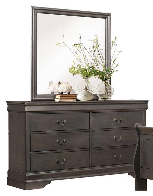 Home Elegance Mayville Stained Grey Dresser and Mirror