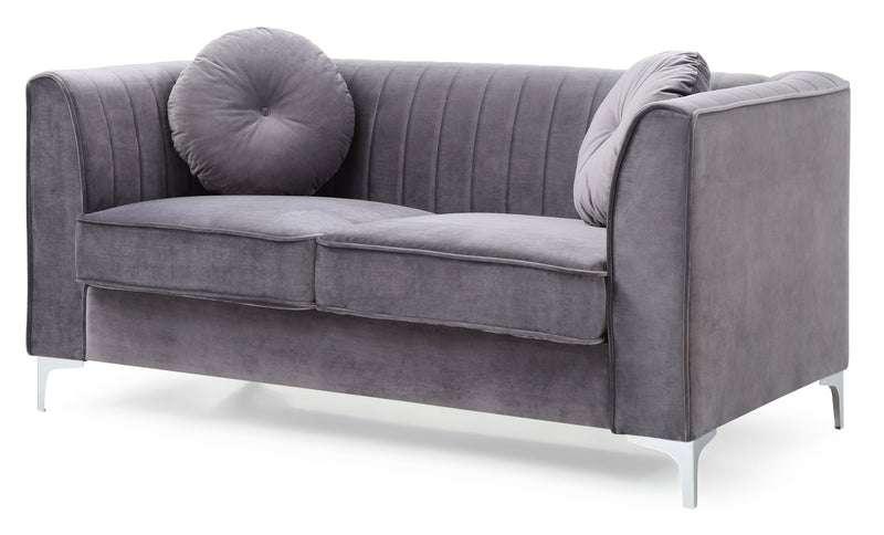 Glory Furniture Delray Gray Velvet Microsuede Loveseat