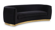 Meridian Furniture Julian Black Velvet Gold Sofa