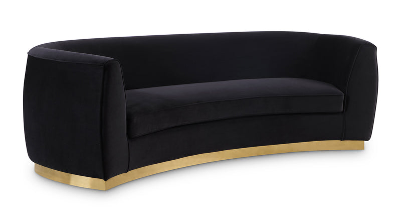 Meridian Furniture Julian Black Velvet Gold Sofa