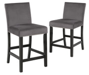 2 New Classic Furniture Celeste Gray Counter Height Chairs