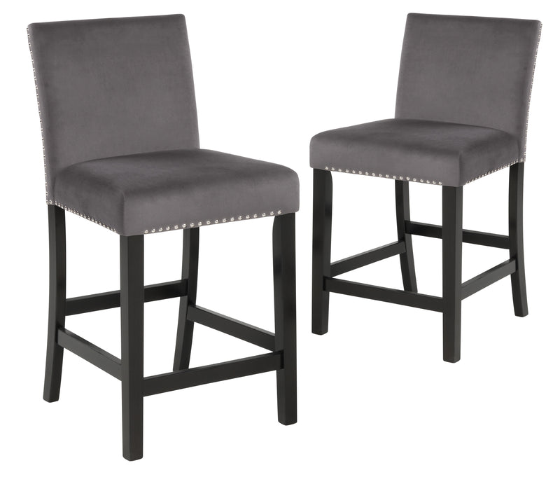 2 New Classic Furniture Celeste Gray Counter Height Chairs