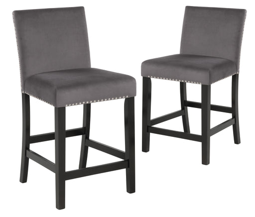 2 New Classic Furniture Celeste Gray Counter Height Chairs