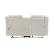 Home Elegance Dean Beige Double Reclining Love Seat with Console