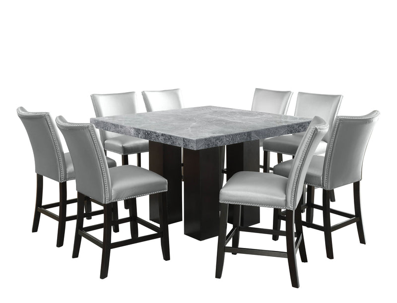 Steve Silver Camila Gray Silver 9pc Counter Height Set