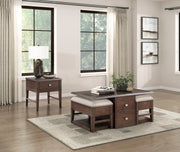 Home Elegance Claremore Brown 3pc Coffee Table Set