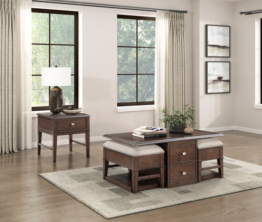 Home Elegance Claremore Brown 3pc Coffee Table Set