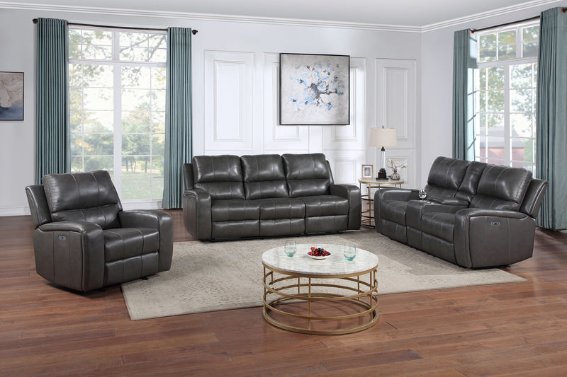 New Classic Furniture Linton Dark Gray Power Console Loveseat