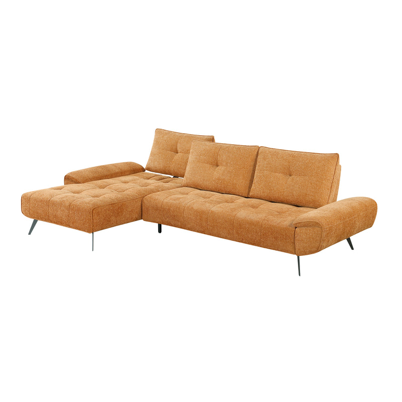 Home Elegance Dominic Orange 2pc Sectional with Left Chaise