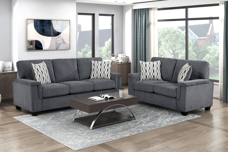 Home Elegance Chelsea Dark Gray 2pc Living Room Set