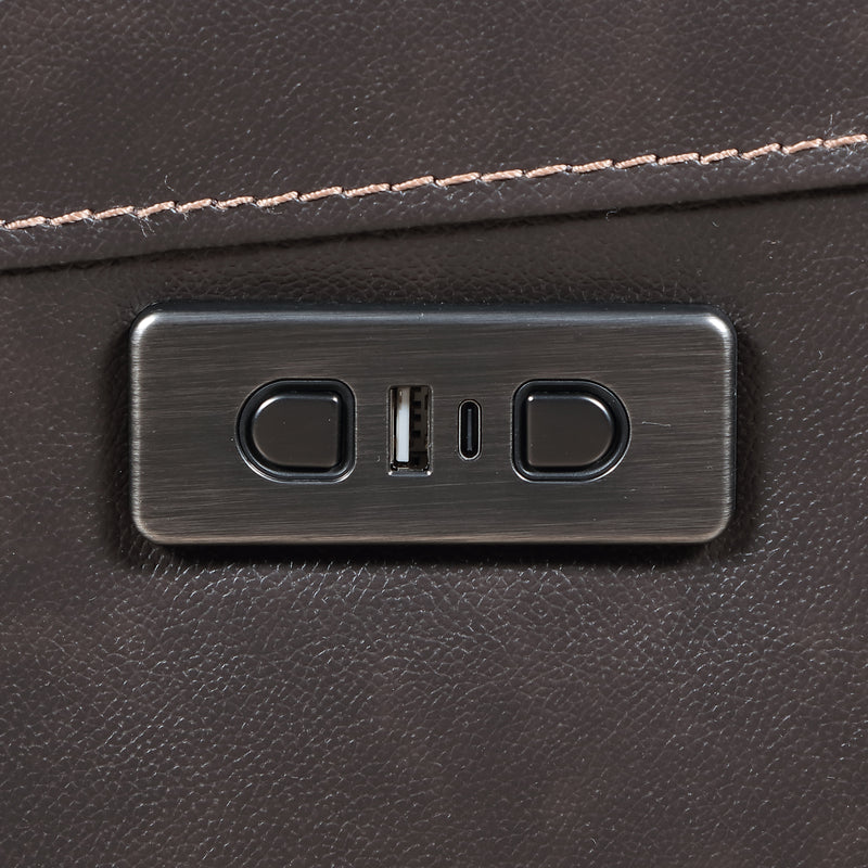 Steve Silver Alexandria Gray Leather Power Reclining Sofa